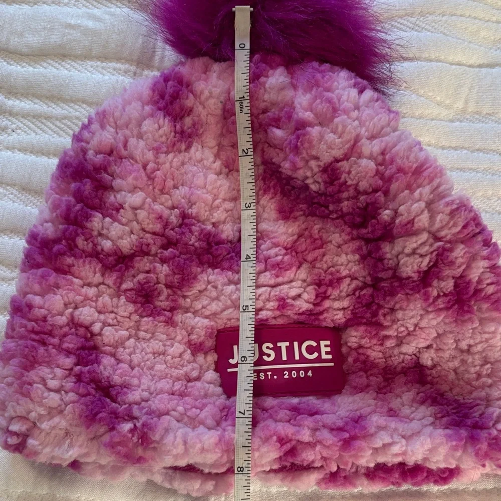 Justice “Berry Tie Dyed” Fuzzy Kids Hat